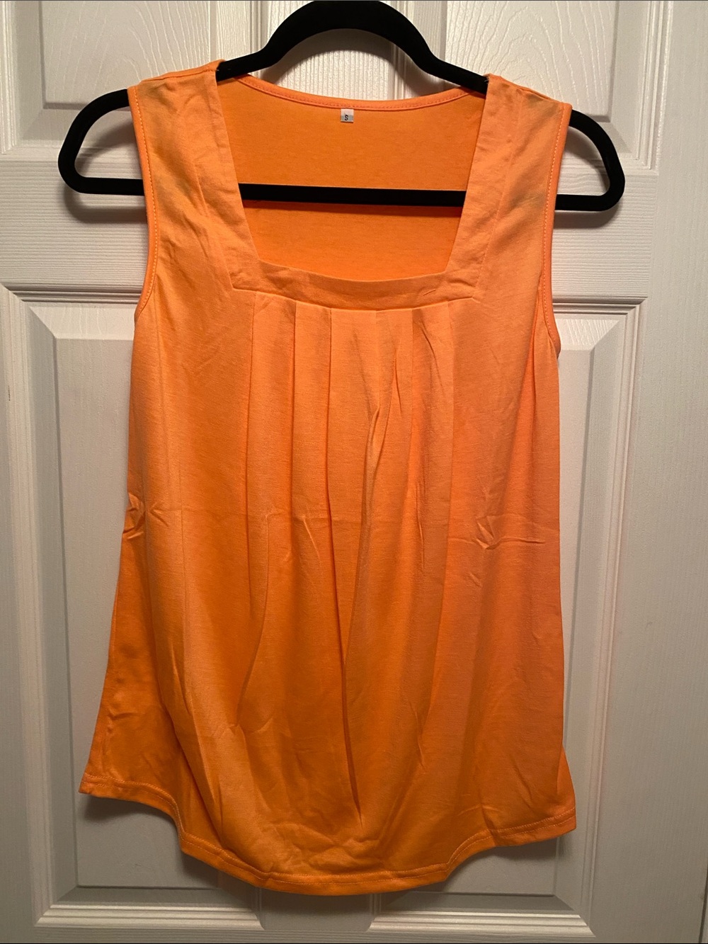 Women's Square Neck Sleeveless Top - Orange…size S